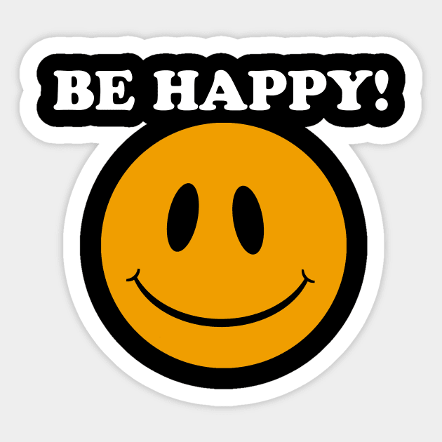 Smiley Face.... Be Happy!! (dark) Sticker by FunkyMonkeyShirts